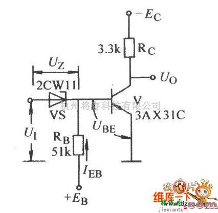 光敏二极管、三极管电路中的关于稳压二极管门限非门电路图  第1张