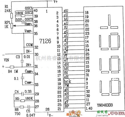 数字电路中的ICL7126构成的数字电压电路图  第1张