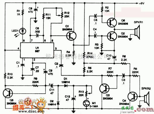 自动控制中的超声波移动物体检测装置电路图  第1张