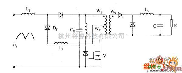 DC-DC中的抽头反馈式CCM S4PFC正激式转换器电路图  第1张