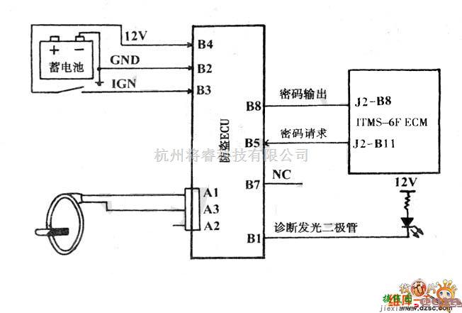 一汽中的一汽隹宝防盗系统电路图  第1张
