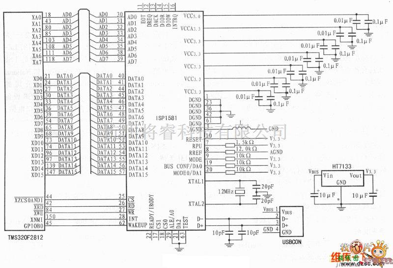 接口电路中的USB2.0接口电路图  第1张