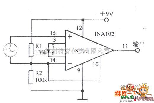 仪表放大器中的性能稳定的单电源低功耗仪器放大电路图  第1张