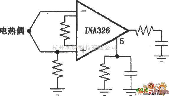 仪表放大器电路中的INA326／327提供偏流返回通路电路图  第1张