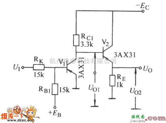 综合电路中的一种推动接地负载的大电流非门电路图  第1张