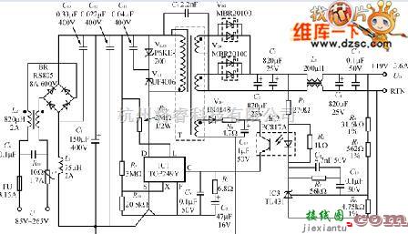 电源电路中的高效率70W通用开关电源模块电路图  第1张