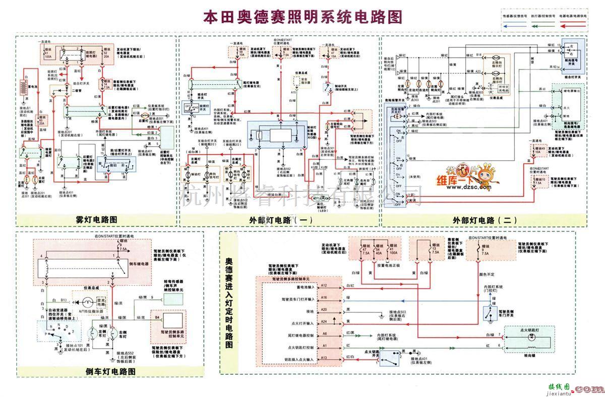 本田中的本田奥德赛照明系统电路图  第1张