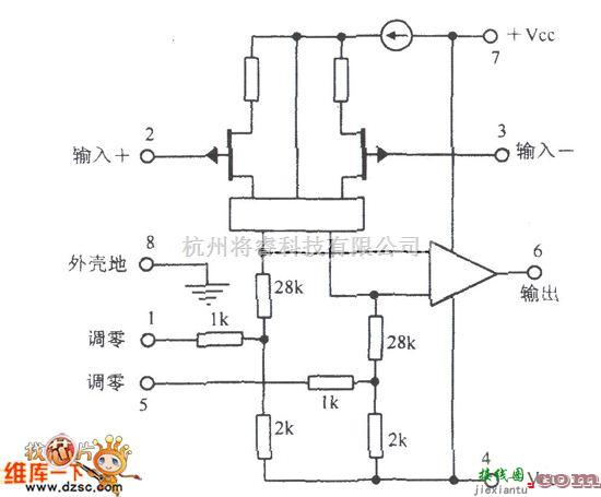 运算放大电路中的调零接线图与静电计级运算放大电路图  第1张