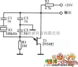 振荡电路中的使用晶体的COLPITTS振荡器电路图  第1张