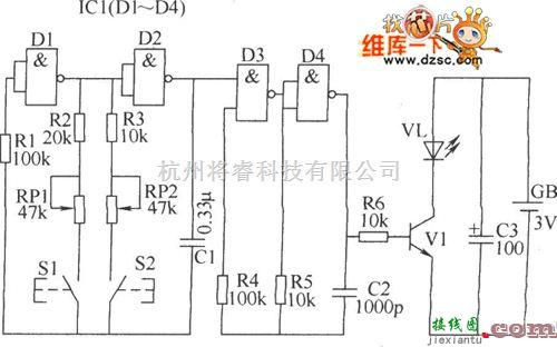 红外线热释遥控中的可用于家用电器的双路红外遥控开关电路图  第1张