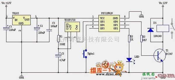 红外线热释遥控中的红外遥控开关电路图  第2张