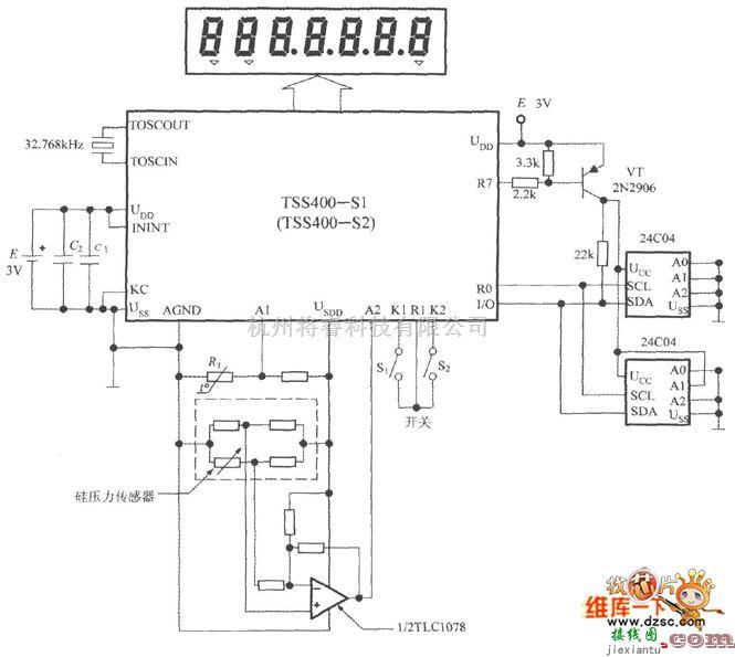 综合电路中的TSS400-S1／S2的典型应用电路图  第1张