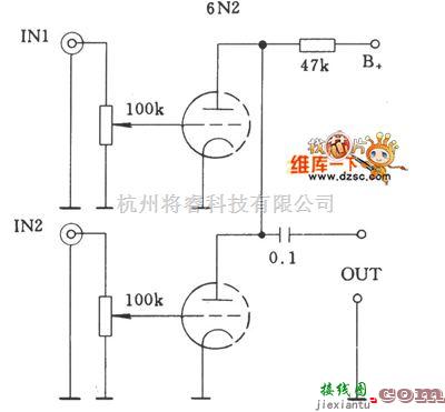 耦合隔离放大电路中的6N2多路直接耦合的输入电路图  第1张