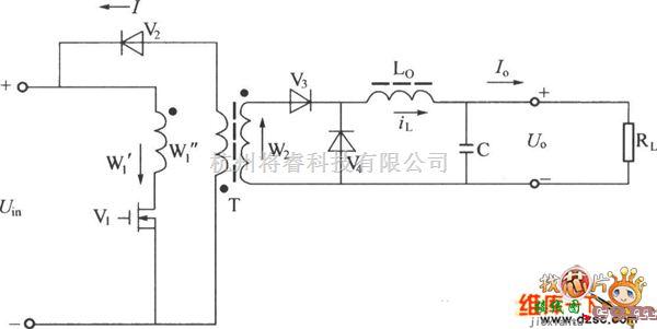 常用单元电路中的单端正激式变换器电原理电路图  第1张