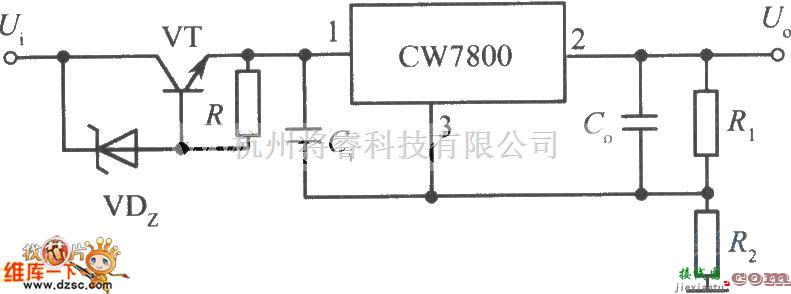 报警控制中的高输入一高输出集成稳压电源之四电路图  第1张