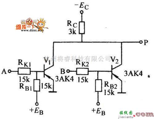 数字电路中的常用的两输入端晶体管或非门电路图  第1张