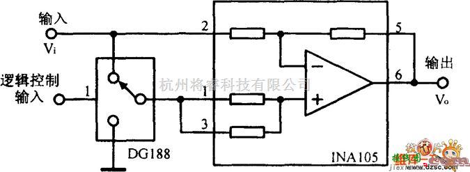 调节/测量放大电路中的数控跟控或反相电路图  第1张