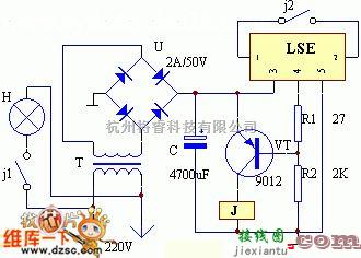 继电器控制中的闪烁电灯电路图  第1张