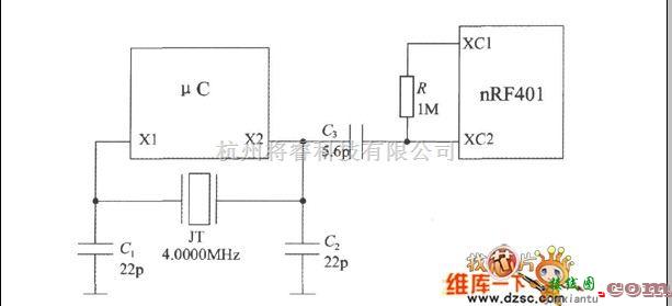 综合电路中的nRF401的典型应用电路图  第2张