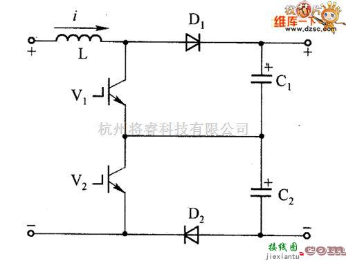 DC-DC中的单相三电平Boost转换器主电路图  第1张