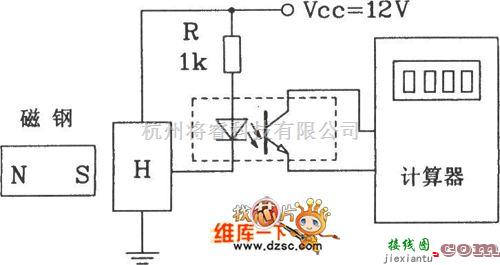 霍尔传感器中的霍尔接近开关组成的计数器电路图  第1张