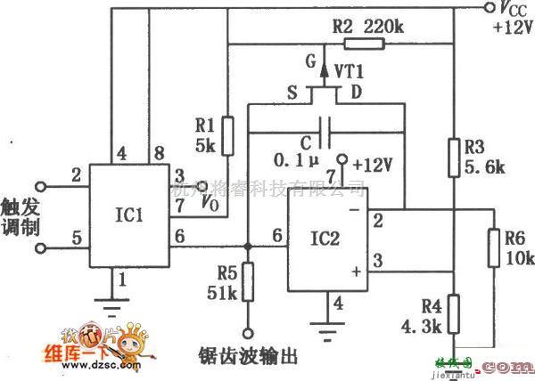 数字电路中的LM555的宽动态脉宽调制器电路图  第1张