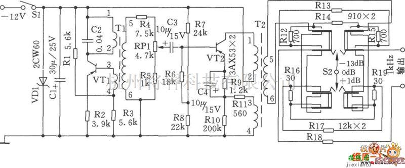 信号发生中的1kHz信号发生器电路图  第1张
