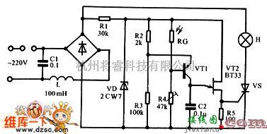 实用电路中的自动调光台灯电路图  第1张