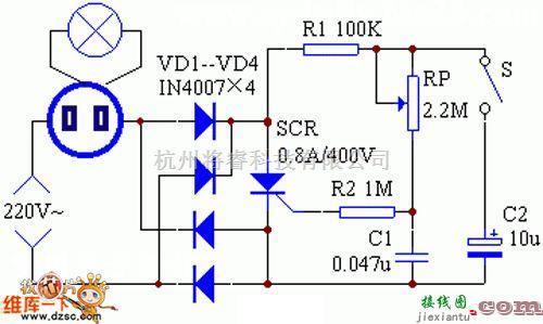电源电路中的调光、闪烁两用插座电路图  第1张