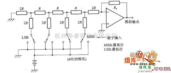 数字电路中的关于采用电阻进行D／A转换的电路图  第1张