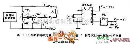 逆变电源中的利用ICL7660获取负-5V电源电路图  第1张