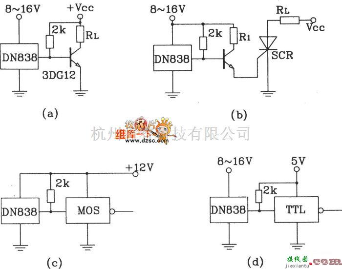 霍尔传感器中的ND838的几种典型应用电路图  第1张