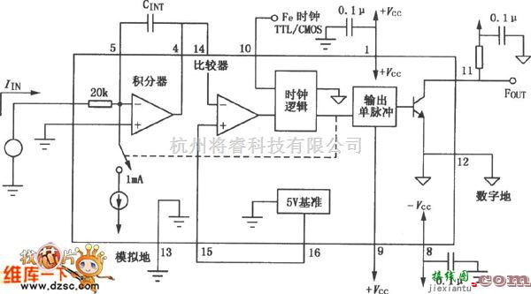 数字电路中的功能很强的电压／频率转换器电路图  第1张