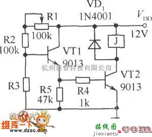 自动控制中的高灵敏度的光暗控制继电器电路图  第1张