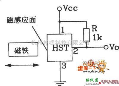 霍尔传感器中的HST霍尔传感器应用接口电路图  第1张