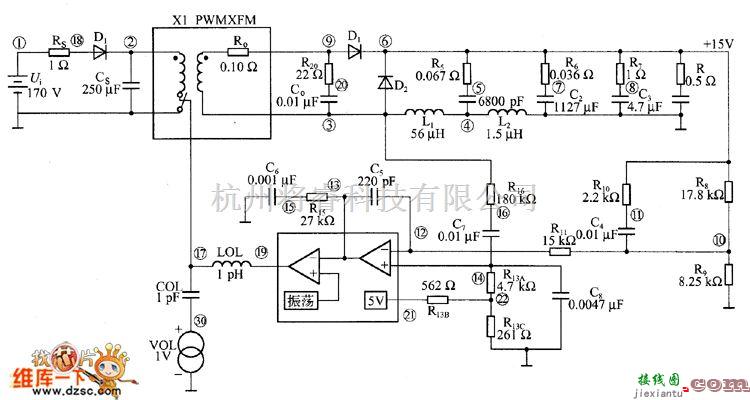 开关稳压电源中的正激开关稳压电源的SPICE等效电路图  第1张