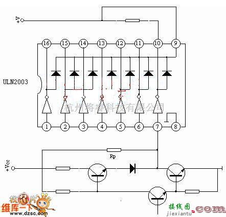 红外线热释遥控中的uln2003的应用电路图  第1张