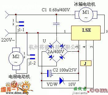 温控电路中的冰箱风冷同步控制器电路图  第1张