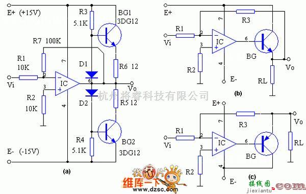 电流环放大电路中的集成运算放大器输出电流扩展电路图  第1张