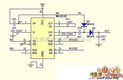 电源电路中的用232做的14V电源电路图  第1张