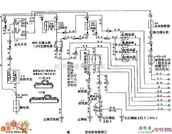 夏利中的夏利2000发动机电路图一  第1张