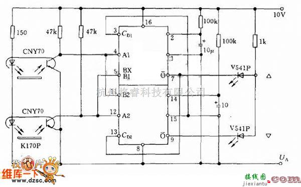 综合电路中的光导发光元件的反射光检测位移电路图  第1张