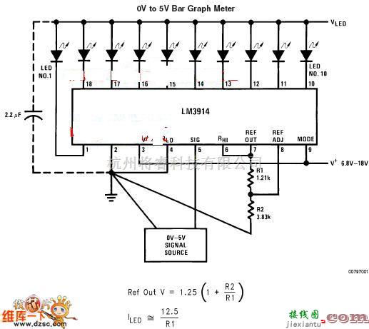 单片机制作中的lm3914应用电路图一  第1张