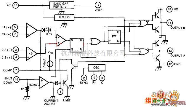 单片机制作中的UC3846集成电路的内部功能框电路图  第1张