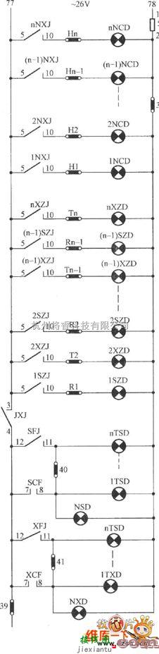 电梯控制中的JKH1-771A电梯指示灯电路图  第1张