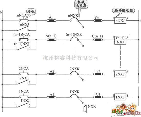 电梯控制中的JKH1-771A电梯按钮电路图  第1张