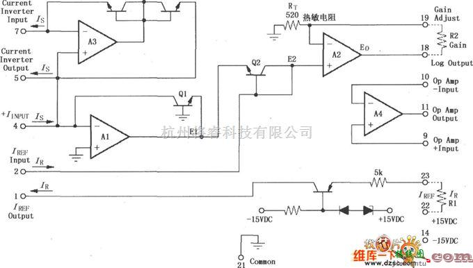 对数/跨导放大电路中的4127对数放大器电路图  第2张