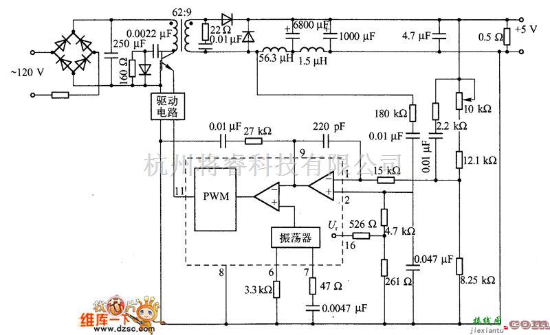 开关稳压电源中的正激开关稳压电源电路图  第1张