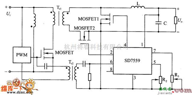 综合电路中的SD7559用于正激式转换器的电路图  第1张