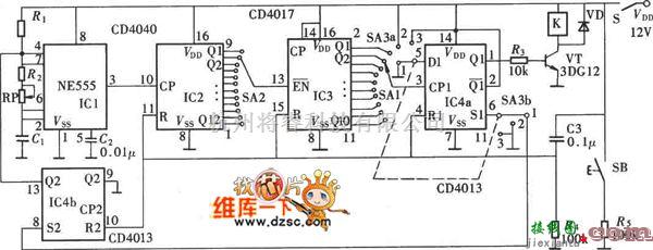 继电器控制中的多功能可调式通用时间继电器电路图  第1张